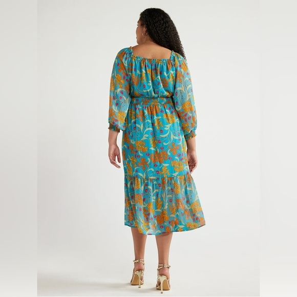 NWT Sofía Vergara Blue Caneel Bay Floral Off-Shoulder Maxi Dress Women’s Size XL - Picture 6 of 14